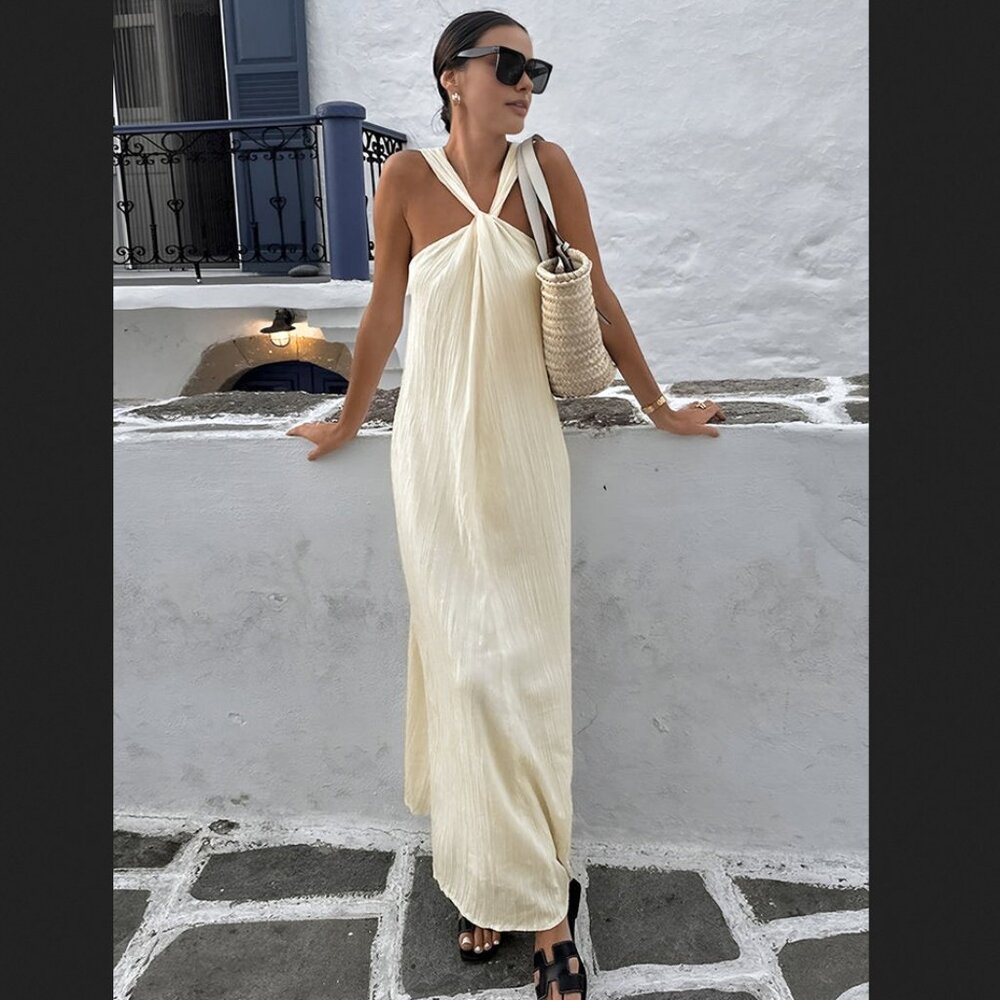 Commense Cream Maxi Dress